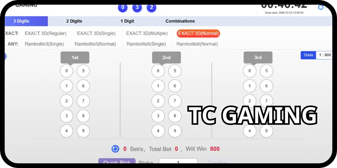 WinDream Lottery - Introduction TC Gaming , How to Play & Tips Big Win at WinDream 3 Interface TC Gaming